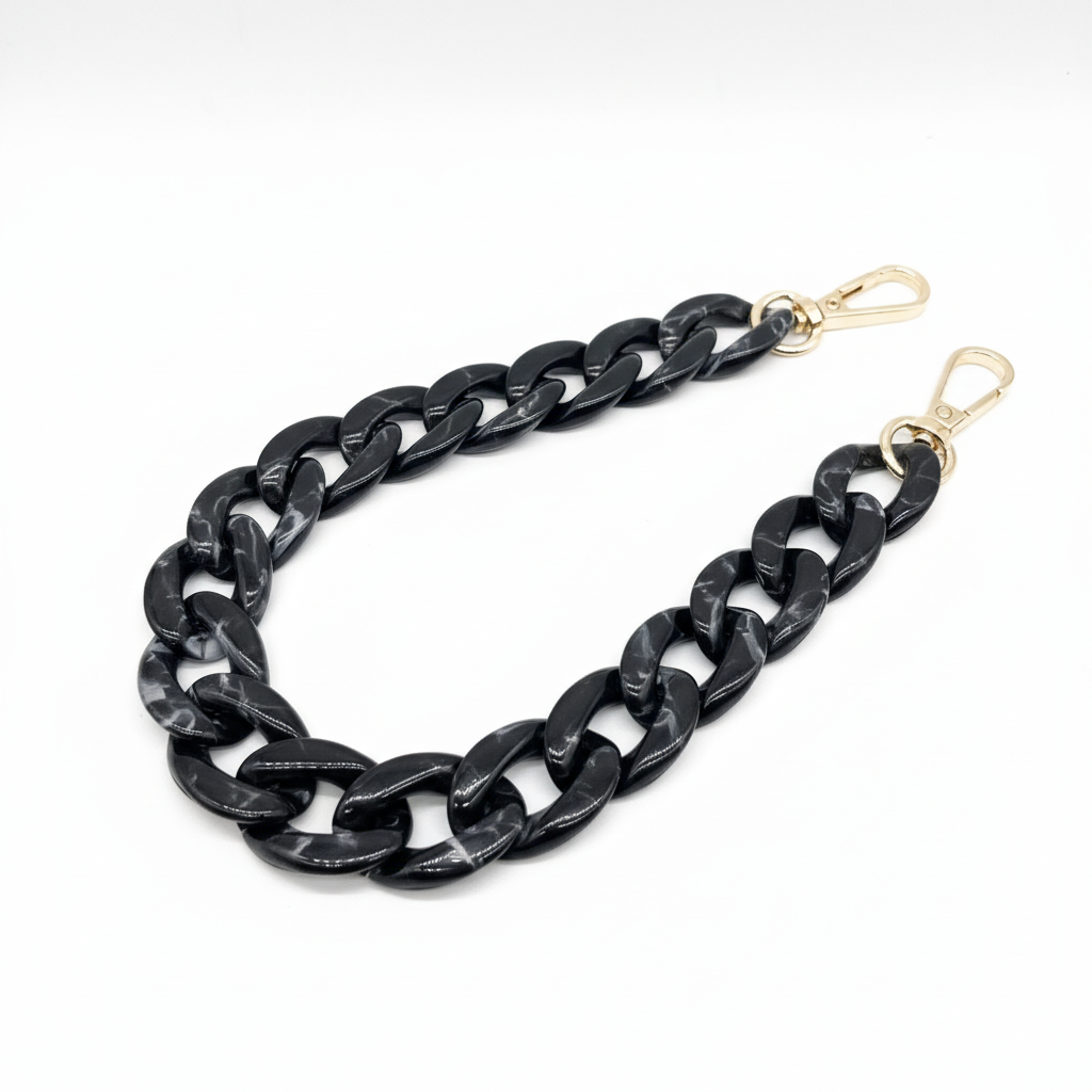 Acrylic Bag Chain- Black- 37 cm - Sara Crochet