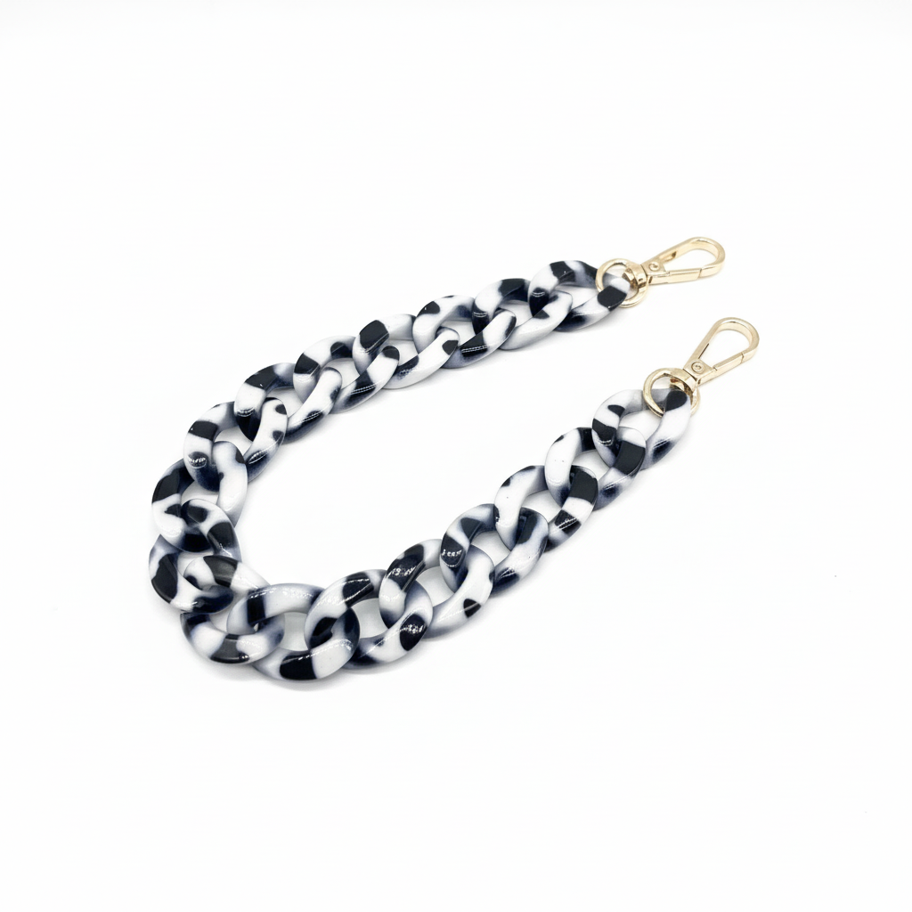 Acrylic Bag Chain- Navy Blue & White- 37 cm - Sara Crochet