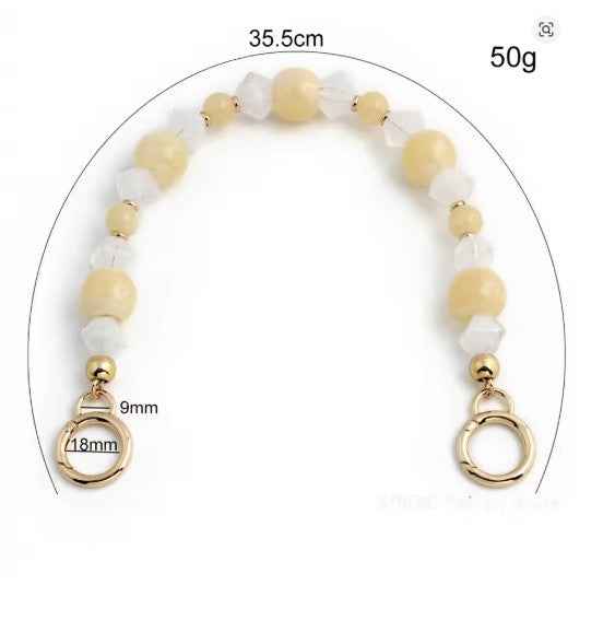 Acrylic Chain Bag Handle-Yellow & White - Sara Crochet