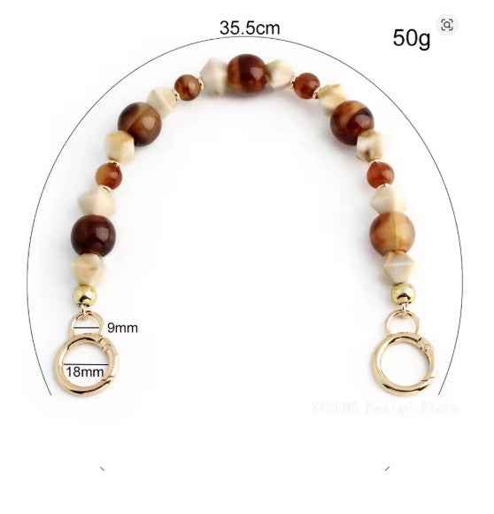 Acrylic Chain Bag Handle-Brown & Cream - Sara Crochet