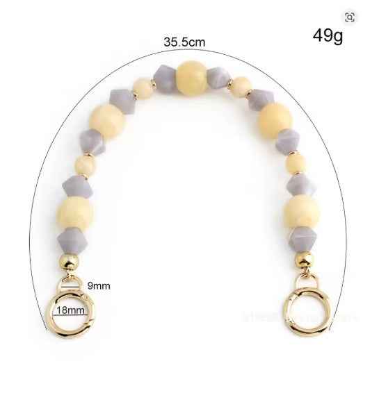 Acrylic Chain Bag Handle-Yellow & Gray - Sara Crochet