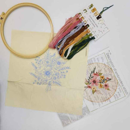 Flowers Pattern Embroidery Set- 133 - Sara Crochet