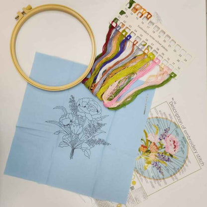 Flowers Pattern Embroidery Set- 132 - Sara Crochet