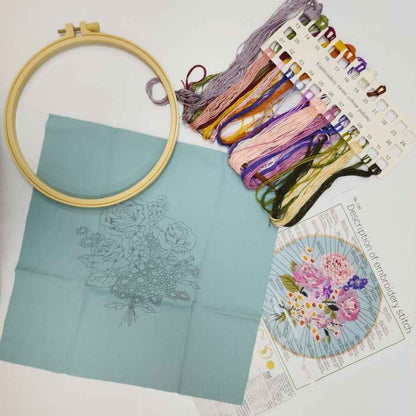 Flowers Pattern Embroidery Set- 130 - Sara Crochet