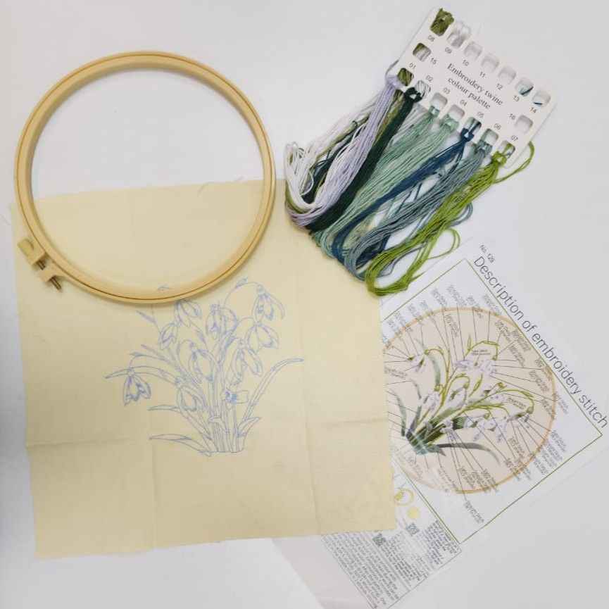 Flowers Pattern Embroidery Set- 129 - Sara Crochet