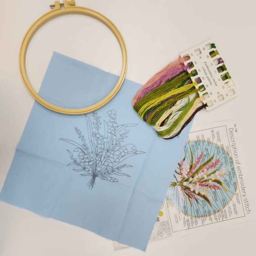 Flowers Pattern Embroidery Set- 128 - Sara Crochet