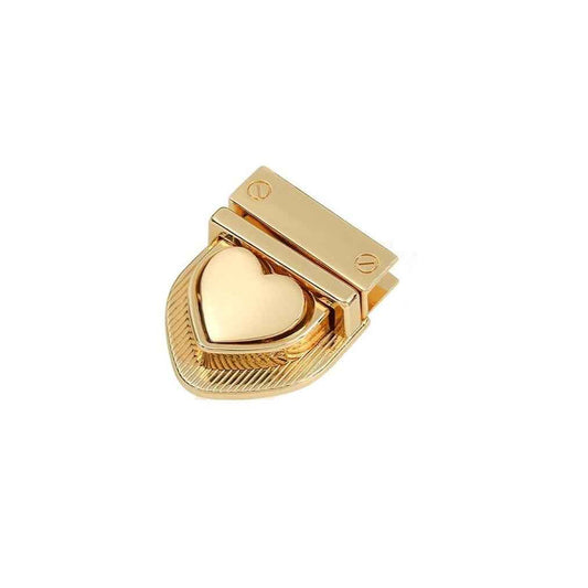 1 Piece Heart Lock Gold - Sara Crochet