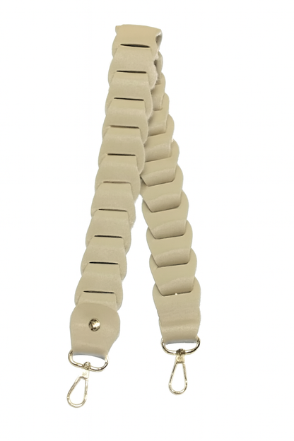 Leather Bag Handle- Beige - Sara Crochet