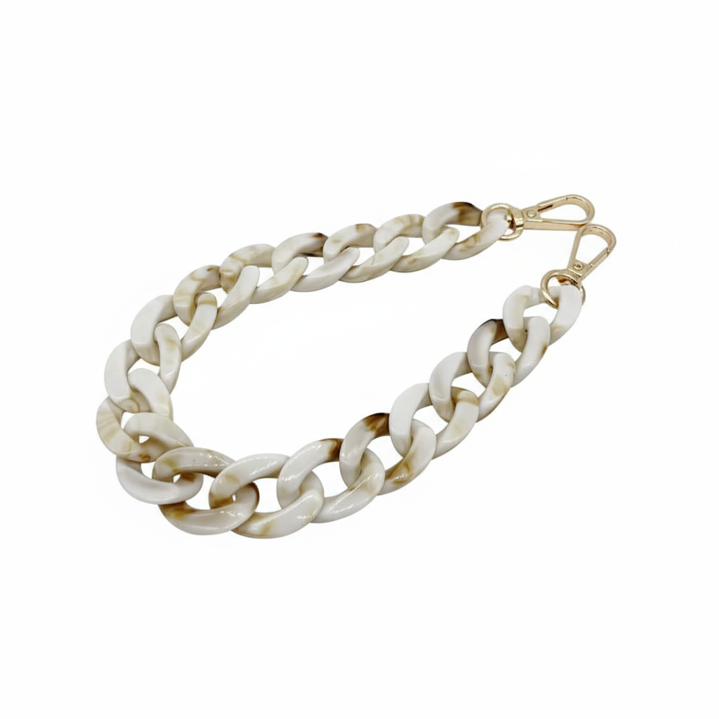 Acrylic Bag Chain- Beige & Cream - 60 cm - Sara Crochet