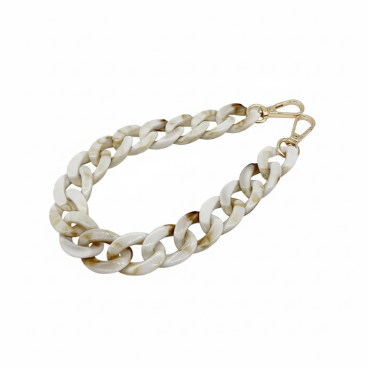 Acrylic Bag Chain- Beige & Cream - 60 cm - Sara Crochet