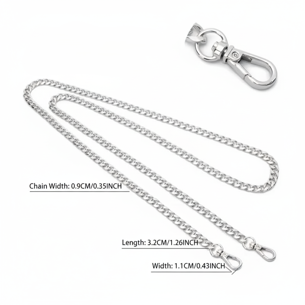 1 Piece Metal Bag Chain - Silver - Sara Crochet