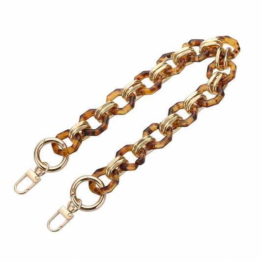 Vintage Octagon Acrylic Chain- Amber - Sara Crochet