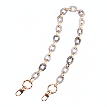 Acrylic Chain Bag Handle- White & Gray - Sara Crochet