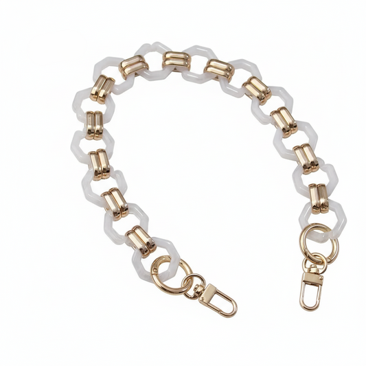 Vintage Octagon Acrylic Chain- White - Sara Crochet