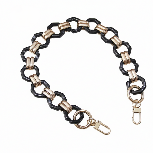 Vintage Octagon Acrylic Chain- Black - Sara Crochet