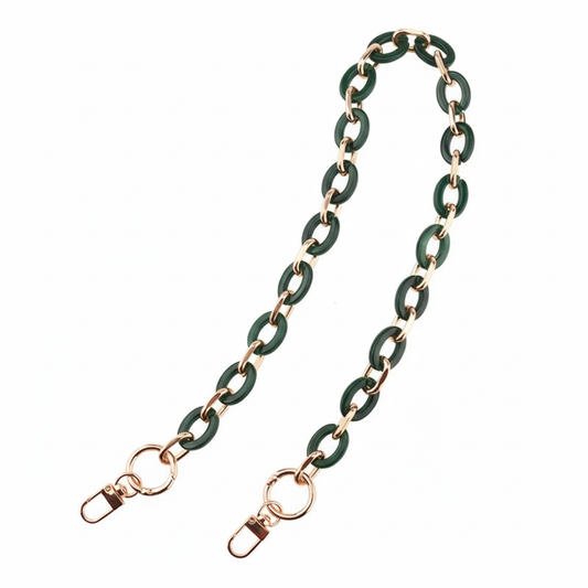 Acrylic Chain Bag Handle- Dark Green - Sara Crochet