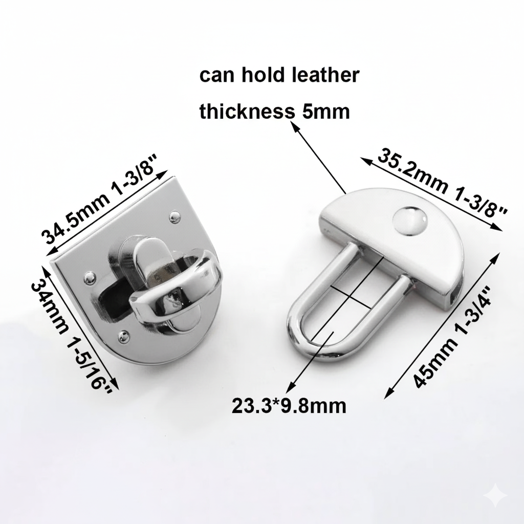 Snap Lock Clip Buckle- Silver - Sara Crochet