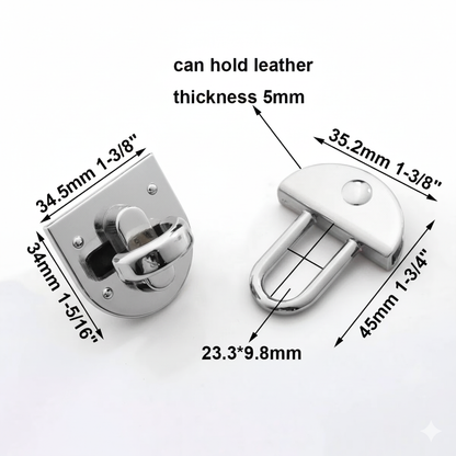 Snap Lock Clip Buckle- Silver - Sara Crochet