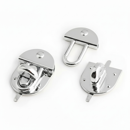 Snap Lock Clip Buckle- Silver - Sara Crochet