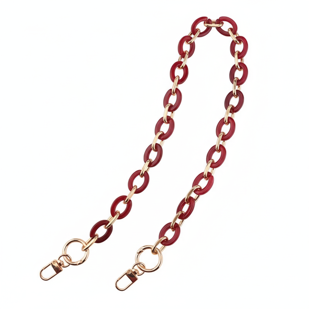 Acrylic Chain Bag Handle- Burgandy - Sara Crochet