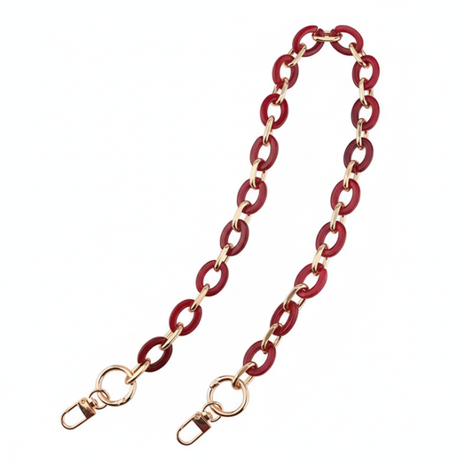 Acrylic Chain Bag Handle- Burgandy - Sara Crochet