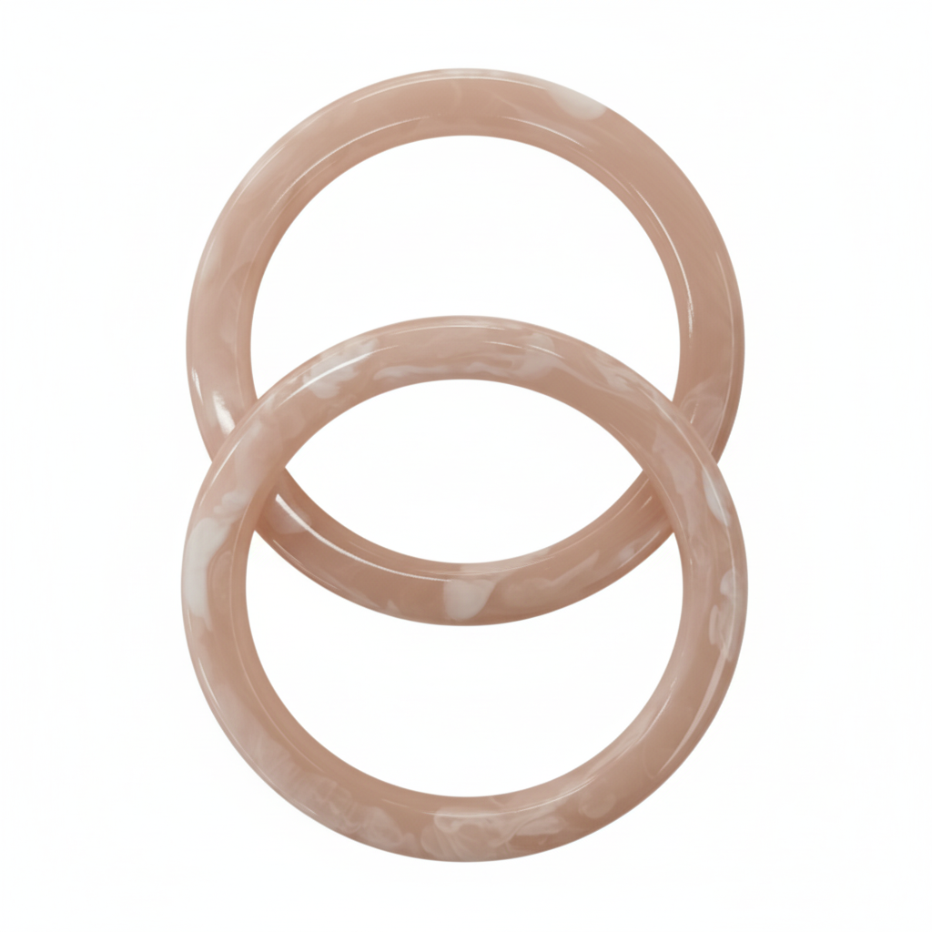 1 Pair Resin Circle Bags Handles- Pink - Sara Crochet