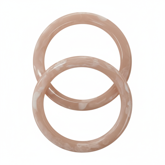 1 Pair Resin Circle Bags Handles- Pink - Sara Crochet