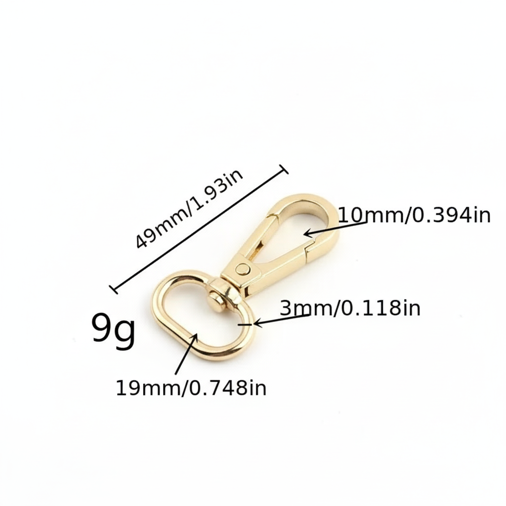 1 Pair Bag Strap Hook Buckle - Gold - Sara Crochet