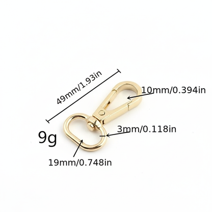 1 Pair Bag Strap Hook Buckle - Gold - Sara Crochet