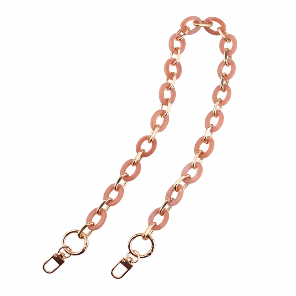 Acrylic Chain Bag Handle- Pink - Sara Crochet