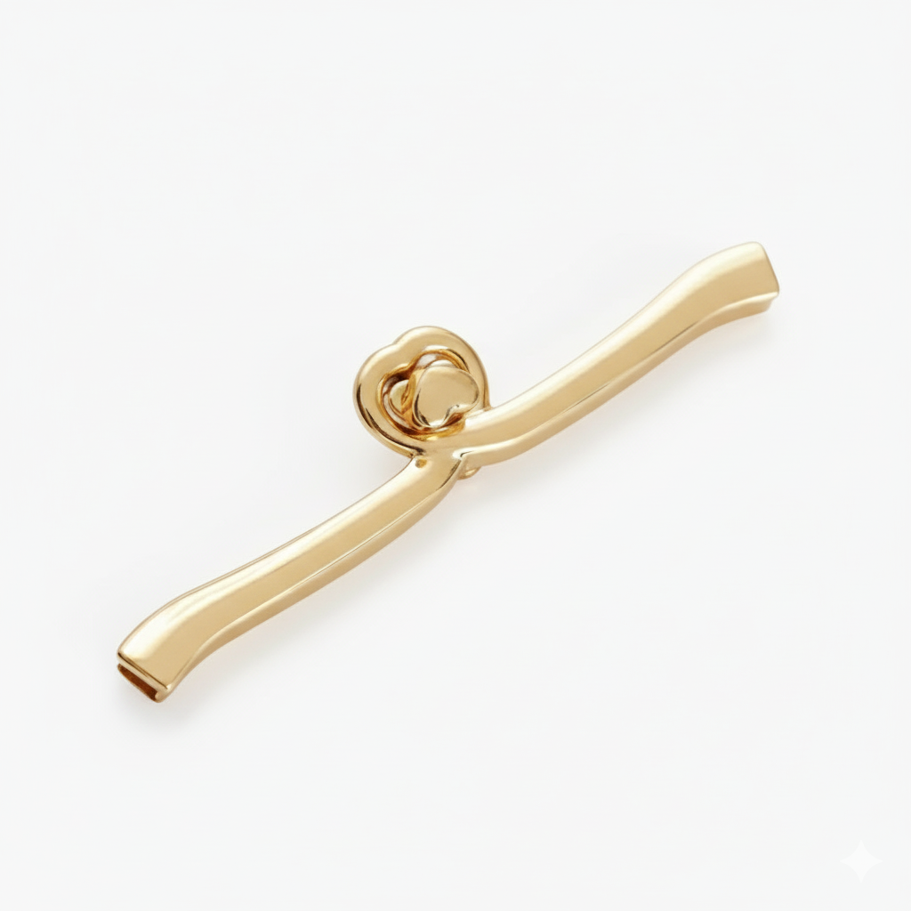 Twist Closure Heart Shape Clasp Buckle- Gold - Sara Crochet