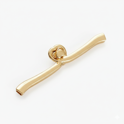 Twist Closure Heart Shape Clasp Buckle- Gold - Sara Crochet