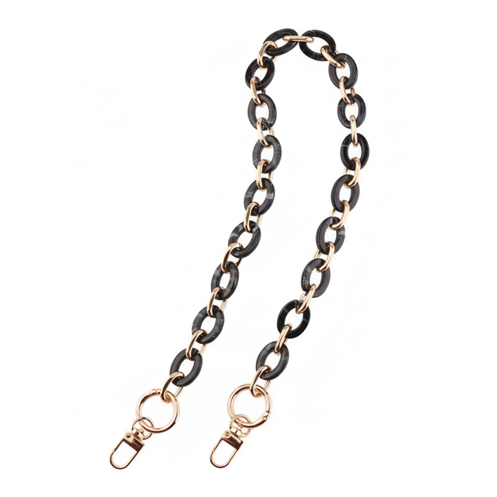 Acrylic Chain Bag Handle- Black - Sara Crochet