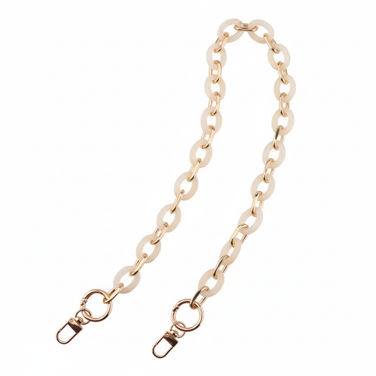 Acrylic Chain Bag Handle- Light Beige - Sara Crochet