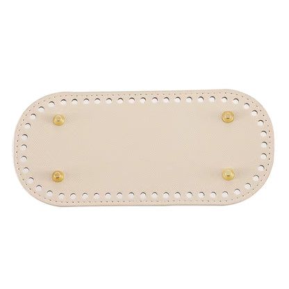 Leather Bag Base-Cream- 22cm x 10cm - Sara Crochet
