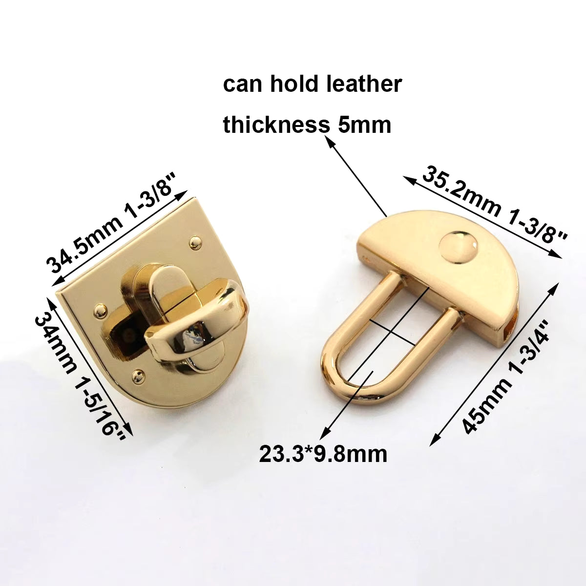 Snap Lock Clip Buckle- Gold - Sara Crochet