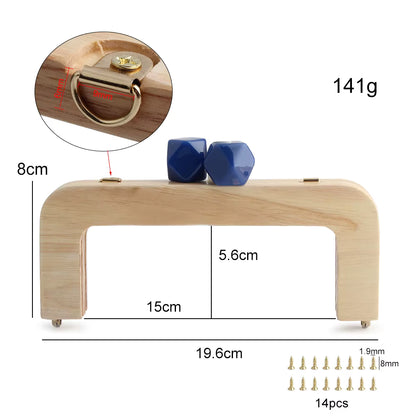 1PC Macaron Wood Handle Frame- Green - Sara Crochet