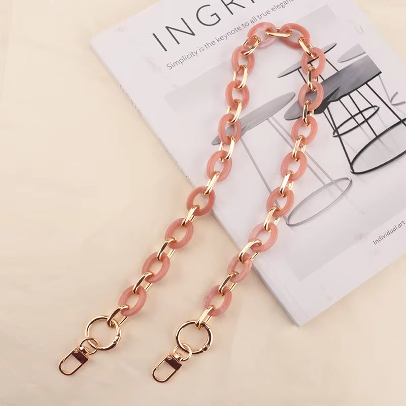 Acrylic Chain Bag Handle- Pink - Sara Crochet