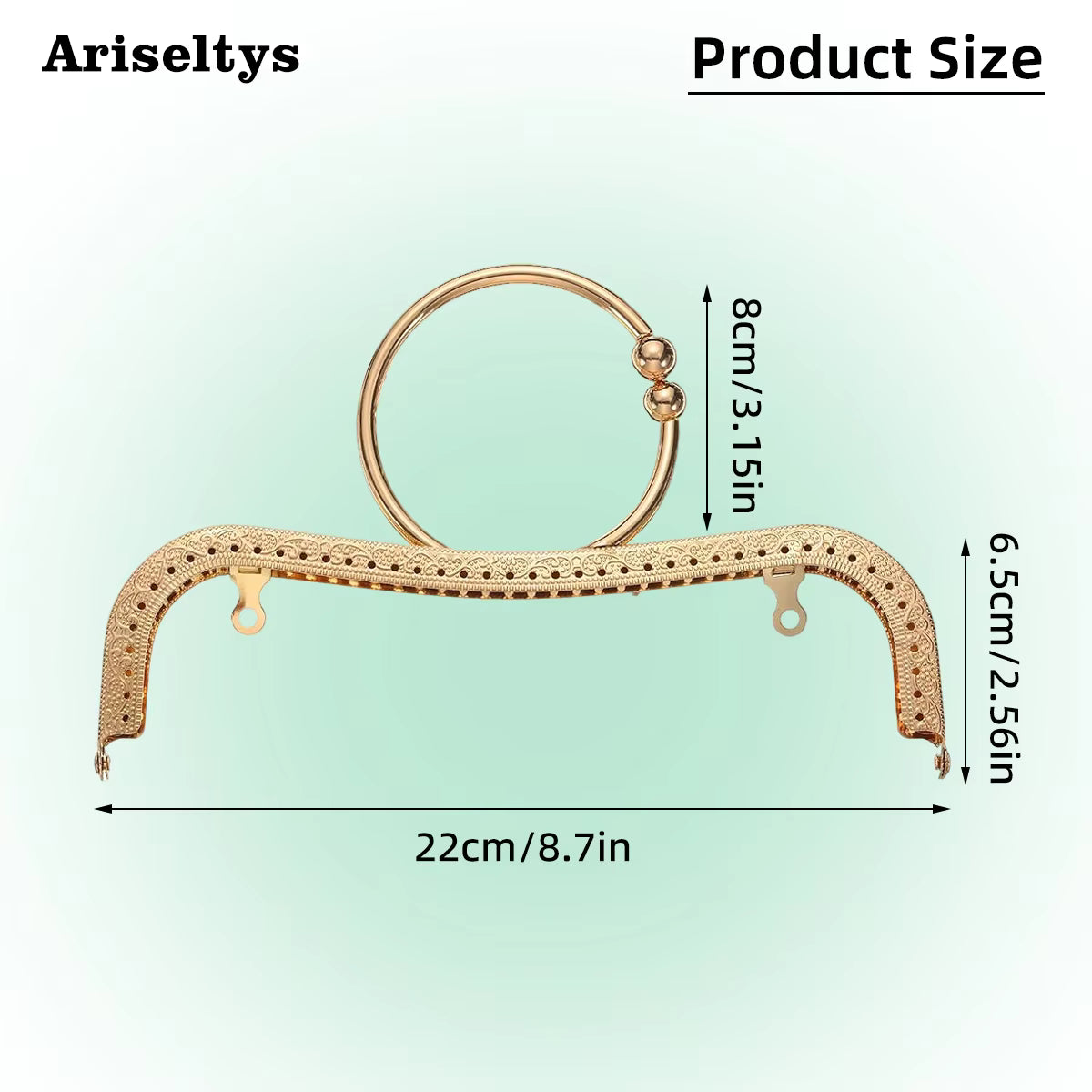 Metal Purse Frame- Silver - Sara Crochet