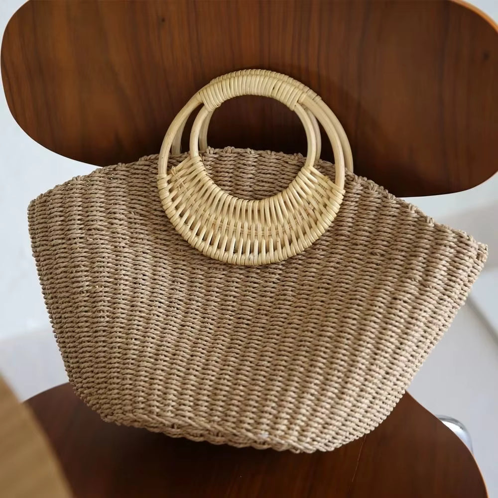 1 Pair Straw Bag Handles - Sara Crochet