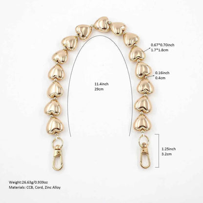 Heart Shape Bag Decoration-Silver- 35cm - Sara Crochet