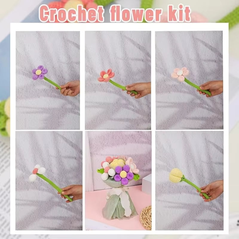 Flower Bouquet Crochet Kit- Purple - Sara Crochet