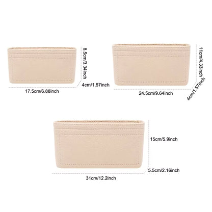 1PC Felt Insert Bag Organizer-Brown - Sara Crochet