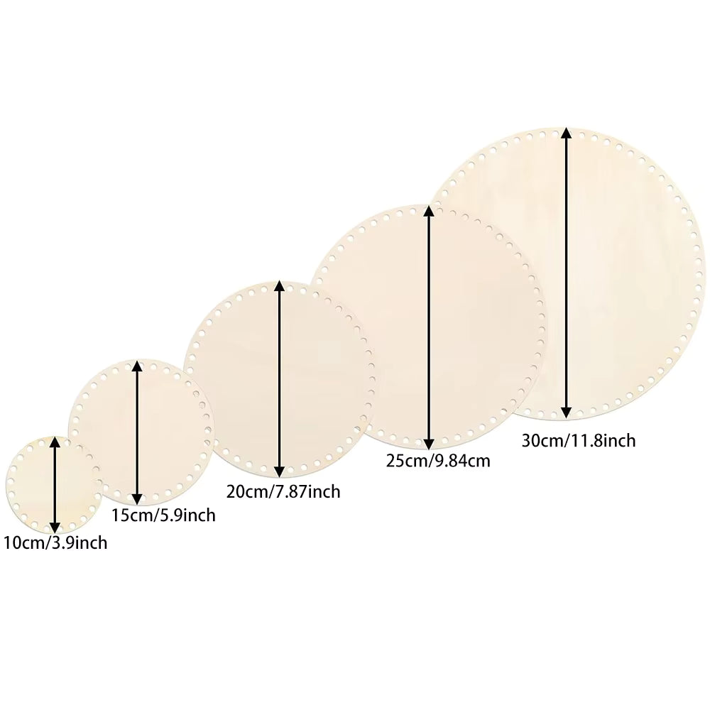 Wooden Circular Bag Base - Sara Crochet