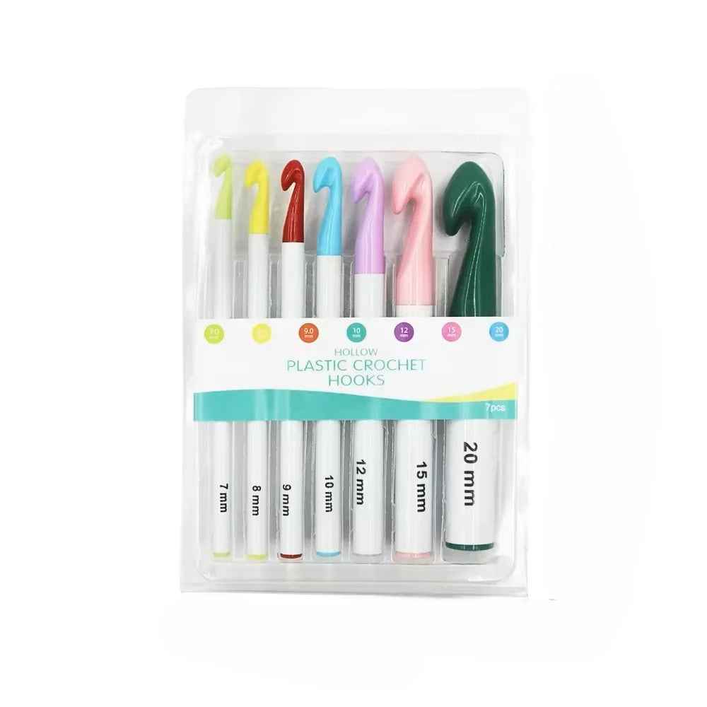 7pcs Huge Plastic Crochet Hook Set - Sara Crochet