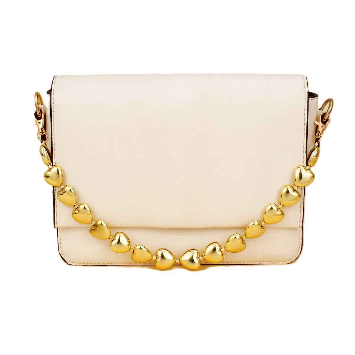 Heart Shape Bag Decoration-Silver- 35cm - Sara Crochet