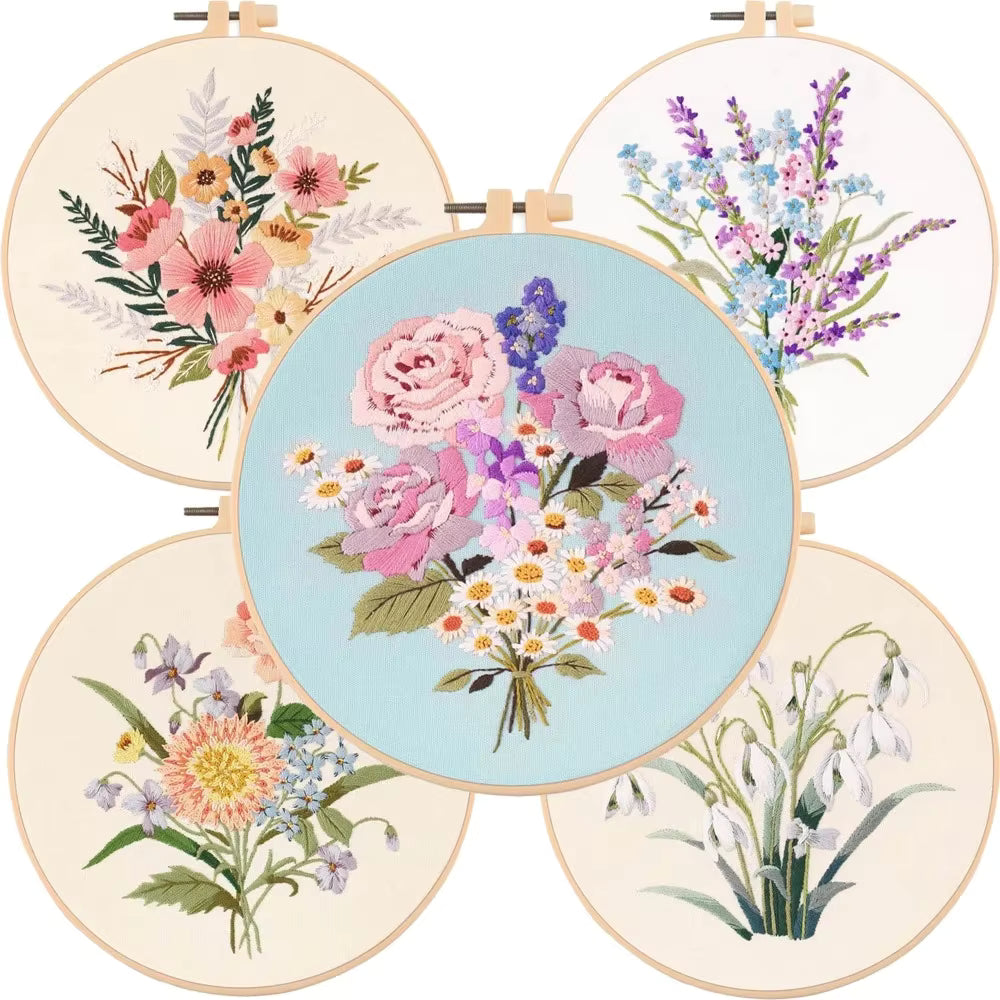 Flowers Pattern Embroidery Set- 133 - Sara Crochet