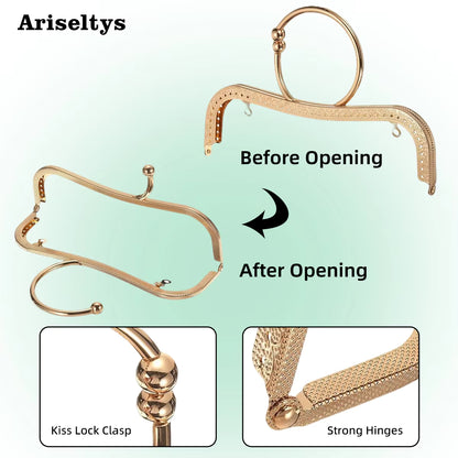 Metal Purse Frame- Silver - Sara Crochet