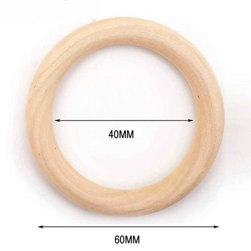 Wood Teether Ring for Macrame Craft- 4 cm - Sara Crochet