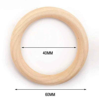Wood Teether Ring for Macrame Craft- 4 cm - Sara Crochet